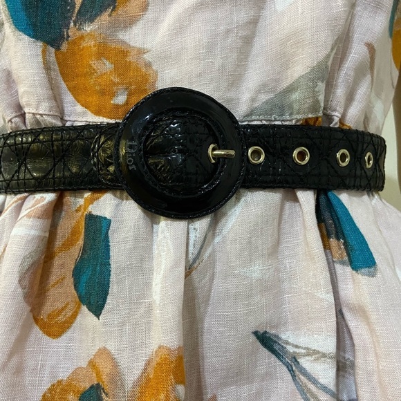 CHRISTIAN DIOR Vintage Patent Quilted Belt main image 8